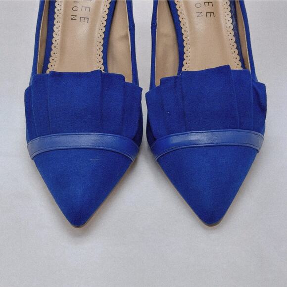 Journee Collection Womens Pumps Size 6 Blue Pointed Toe Heels Formal Wedding - Picture 5 of 9